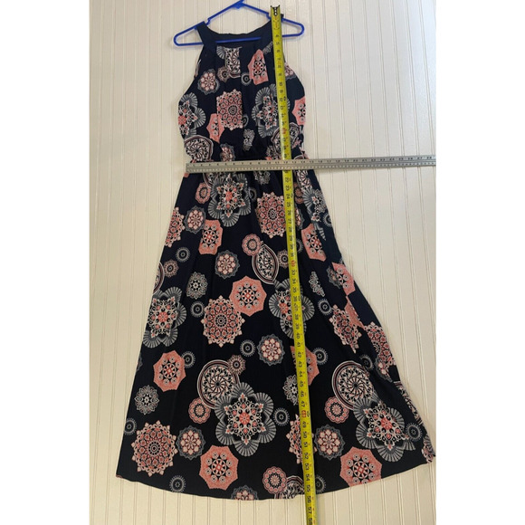 Robbie Bee Women's Printed Halter Maxi Dress Sz L ,Floral Navy Summer Boho Chic - Picture 6 of 11